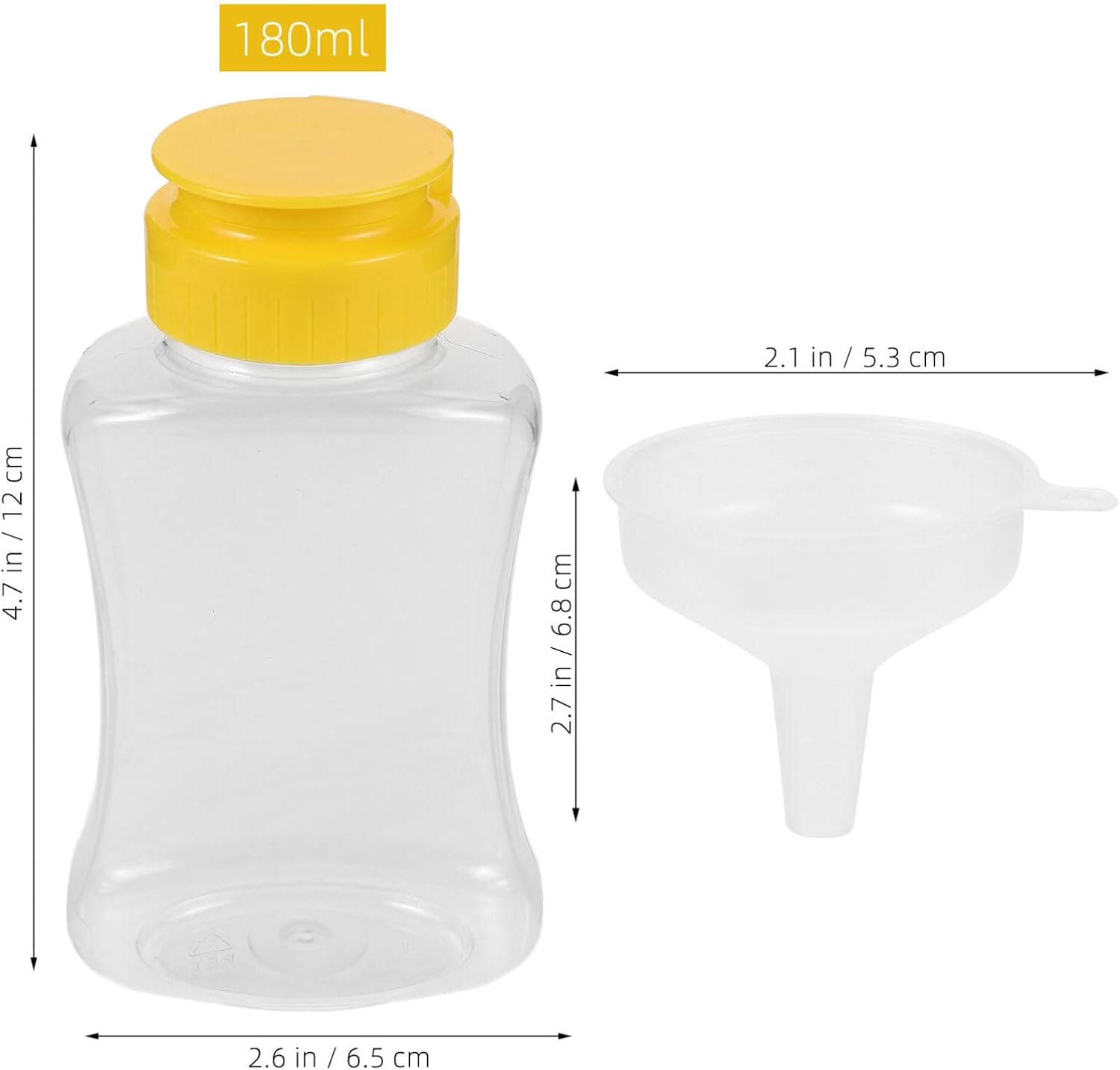 Luxshiny 180ml Condiment Squeeze Bottles with Funnel