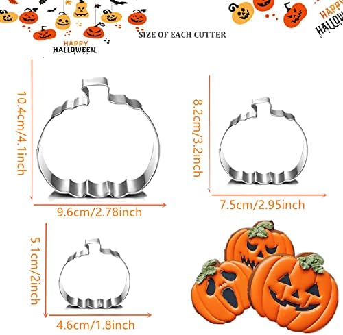 Q-BAKER Pumpkin Cookie Cutters Set - 3 Sizes