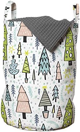 Ambesonne Christmas Tree Laundry Bag Multicolor 1
