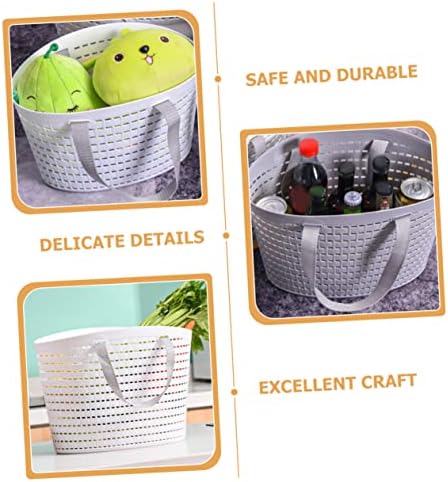 2pcs Plastic Laundry Baskets Light Grey