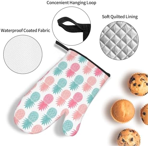Pineapple Oven Mitts 4 Pcs Set for Kitchen Cooking