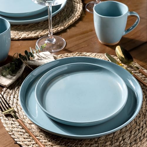 AmorArc Stone Blue Dinnerware Set for 6 18 Pieces