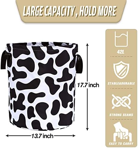 NUTAINLA Cow Print Foldable Laundry Basket