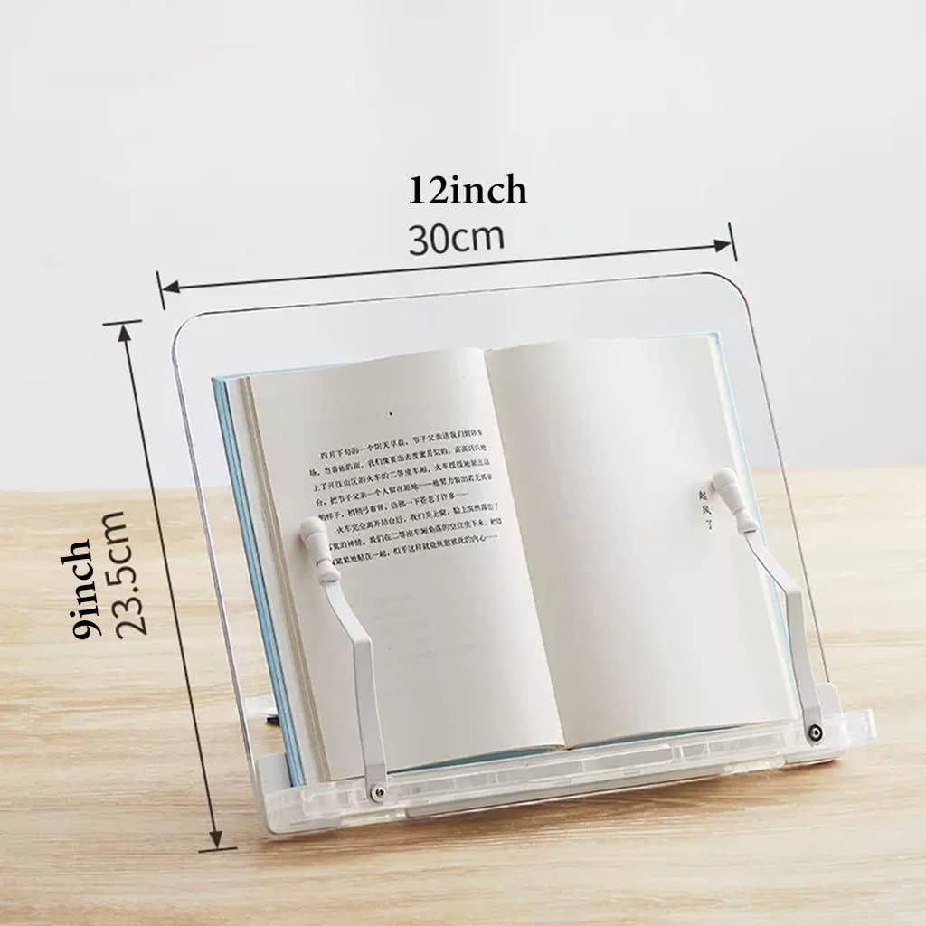 Clear Cookbook Holder Stand with Page Clips