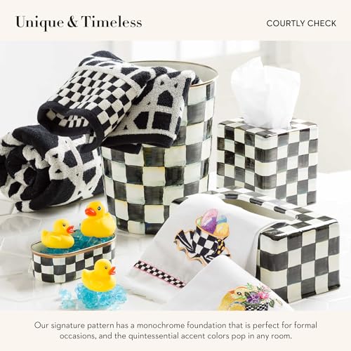 MACKENZIE-CHILDS Decorative Black-and-White Waste Bin
