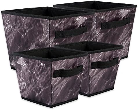 DII Laundry Storage Collection Set of 4 Foldable Bins Black