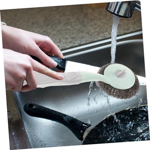 Minkissy 2pcs Pot Pan Brush Kitchen Cleaning Brush Light Grey