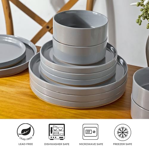 AmorArc 24PCS Rustic Ceramic Dinnerware Set