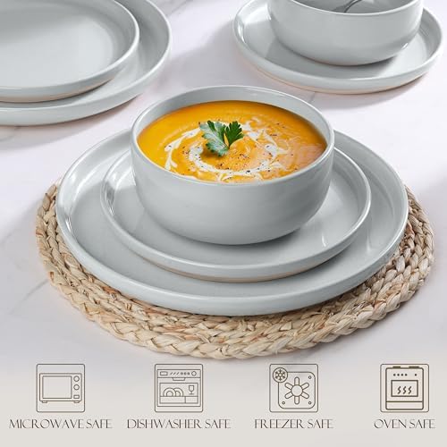 LIANYU 12-Piece Stoneware Dinnerware Set for 4