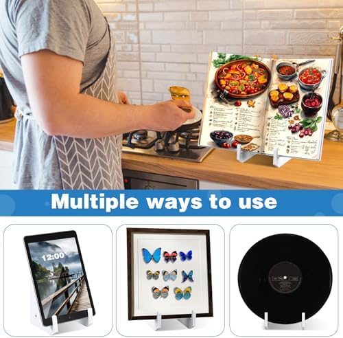 Cinnvoice Acrylic Recipe Stand Holder for Kitchen Counter White