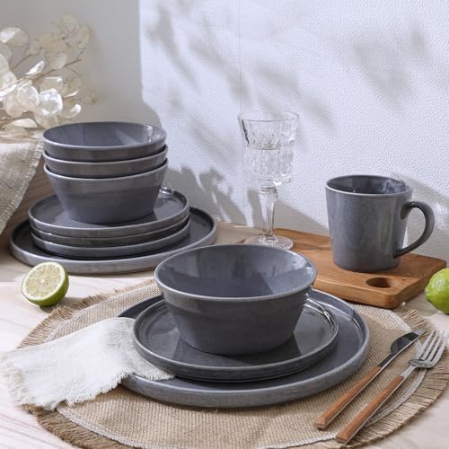 Famiware Annecy Misty-Blue Dinnerware Set for 4