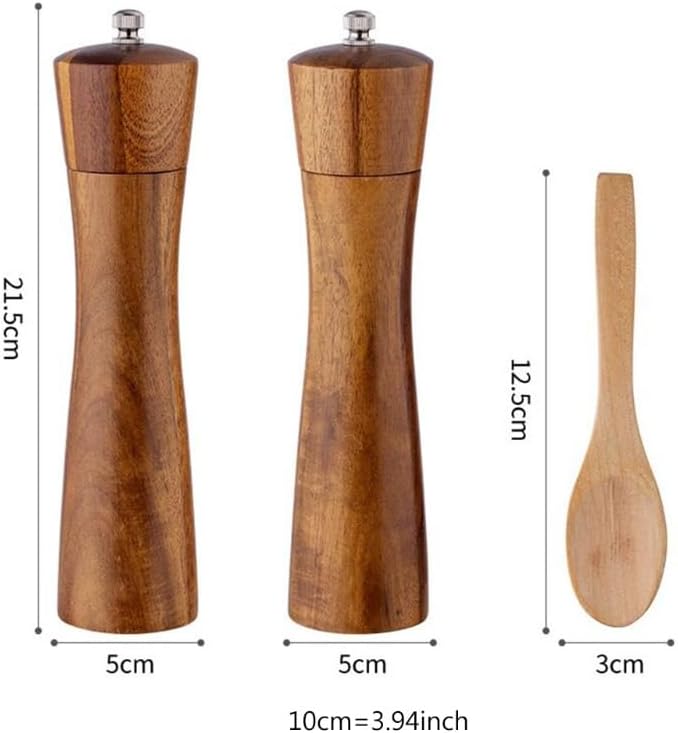 HXDMY Salt Pepper Grinder Set with Spoon 1