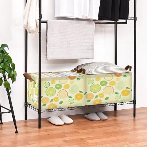 YETTASBIN Lemon Storage Basket 32L Collapsible