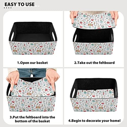 Poeticcity Felt Cloth Storage Box 2PCS Collapsible