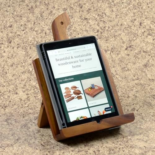 Acacia Wood Cookbook Tablet Holder