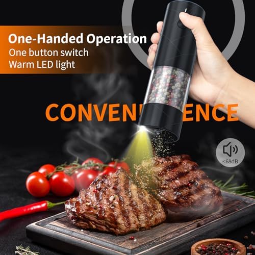 4Pack Electric Salt and Pepper Grinder Set with LED Light