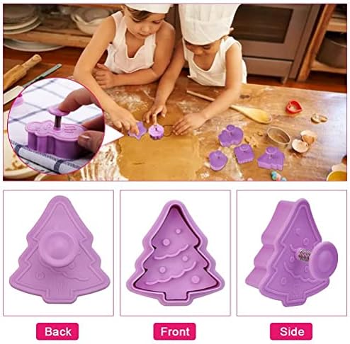 8 Pcs 3D Christmas Cookie Cutter Set for Biscuits and Fondant