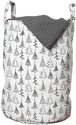 Ambesonne Tree Laundry Bag 13x19 Black Grey Red