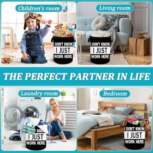 Funny Laundry Basket with Handles 16x20 Inch Foldable Hamper