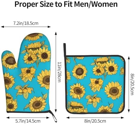 Quopvn Sunflowers Oven Mitts and Pot Holders Set 2pcs