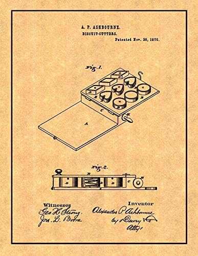 Biscuit Cutters Patent Print with Border 5x7