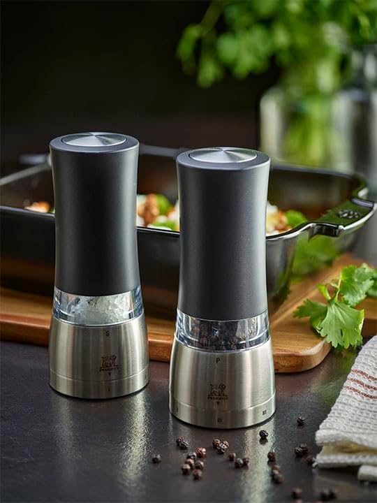 Peugeot Daman Duo Electric Pepper and Salt Mill Set of 2 Iridescent Black