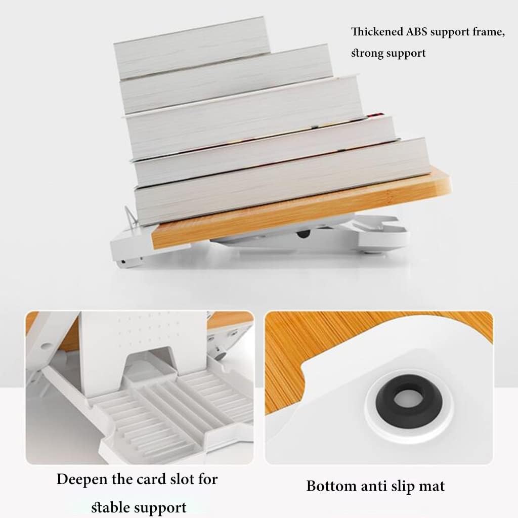 Wooden Cookbook Holder Stand Adjustable and Foldable