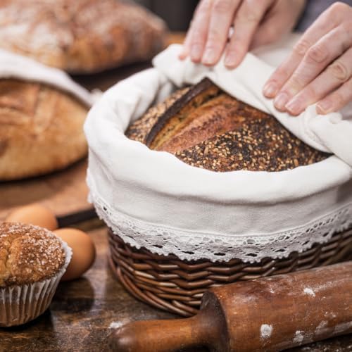 CASADEMA Bread Warmer Basket with Liner and Lid 1