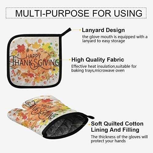 Aflyko Oven Mitt Potholder Set for Thanksgiving