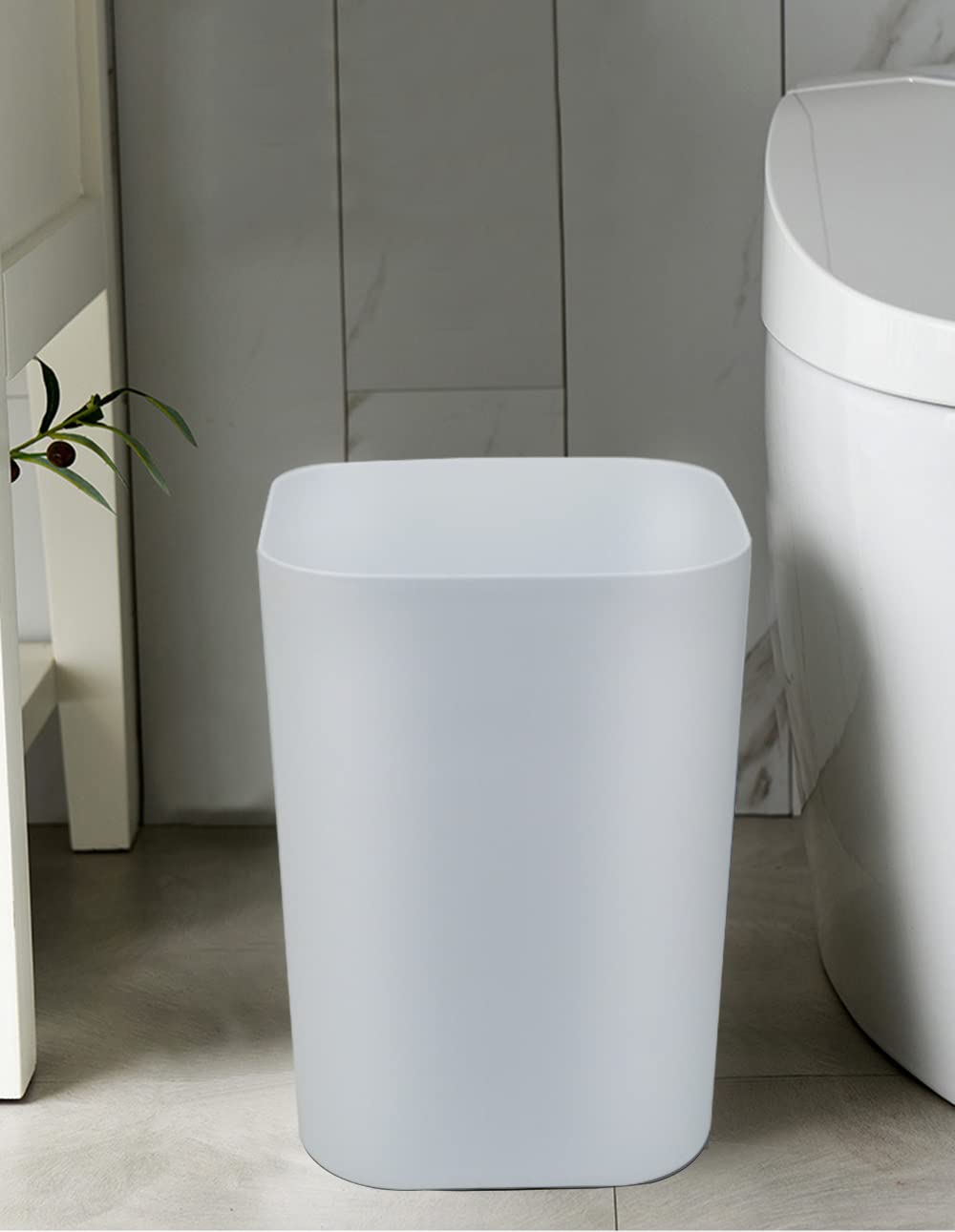 Gereen 2 Gallon Square Trash Can Pack of 2 WhiteGray