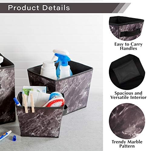 DII Laundry Storage Collection Set of 4 Foldable Bins Black