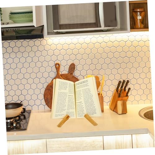 VOSAREA Portable Book Rack Lightweight Wooden Recipe Stand for Home