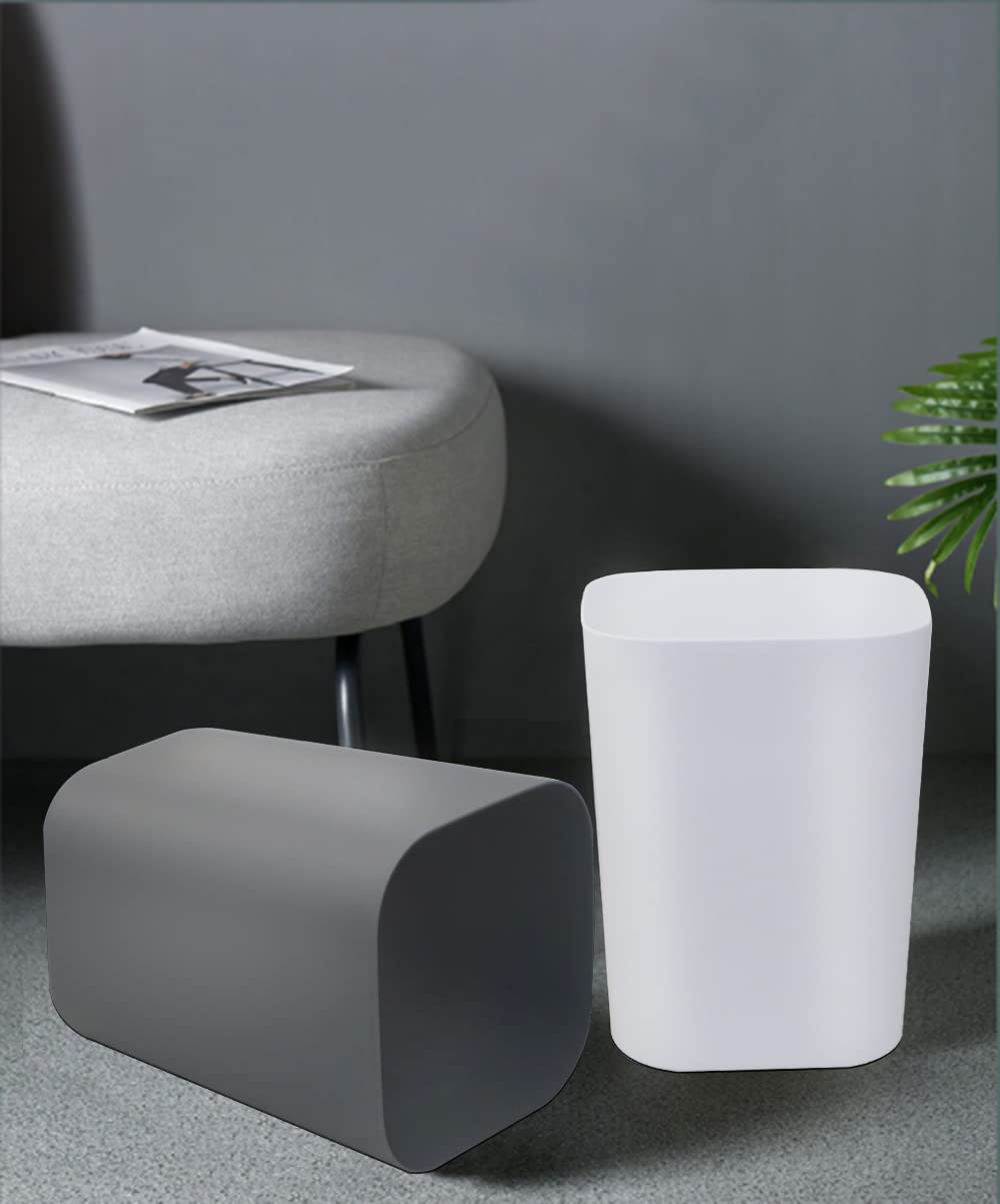 Gereen 2 Gallon Square Trash Can Pack of 2 WhiteGray