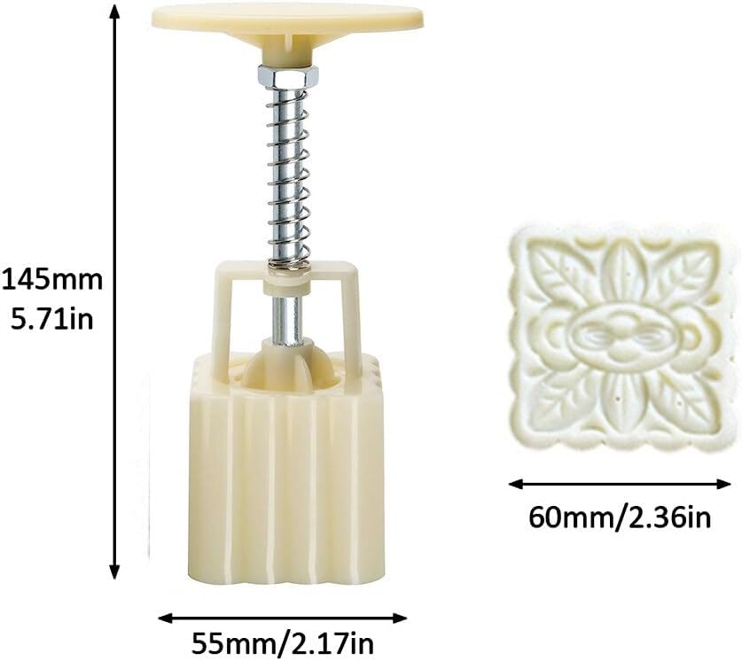 Wooauto 50g 125g Moon Cake Mold Set with Flower Patterns