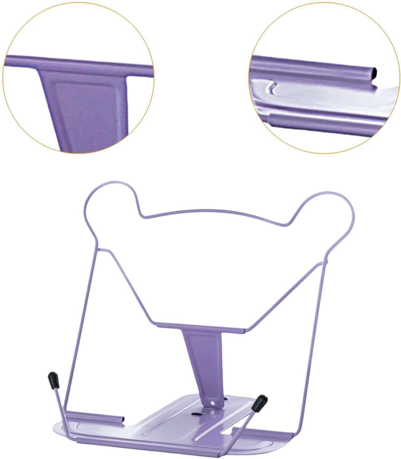 Elegant Metal Book Display Stand in Purple