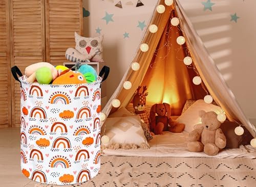 197 Inch Rainbow Round Laundry Basket with Handles