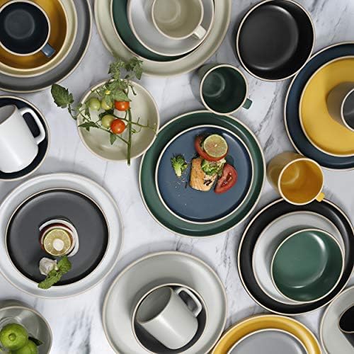 Gibson Home Zuma 16 Piece Round Dinnerware Set Matte Black