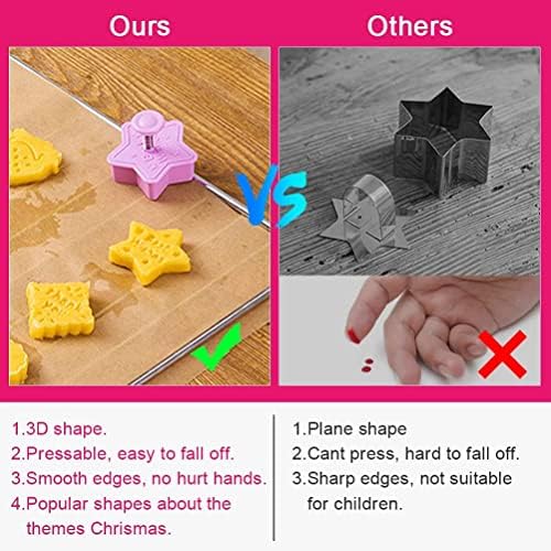 8 Pcs 3D Christmas Cookie Cutter Set for Biscuits and Fondant