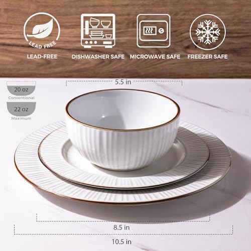 GBHOME Ceramic Dinnerware Set 12 Pcs Modern Elegant