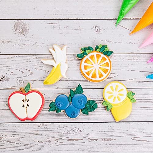 Flycalf Fruit Cookie Cutters with Stamper Set
