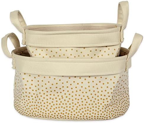 DII Canvas Laundry Basket Set of 2 Confetti Gold 1