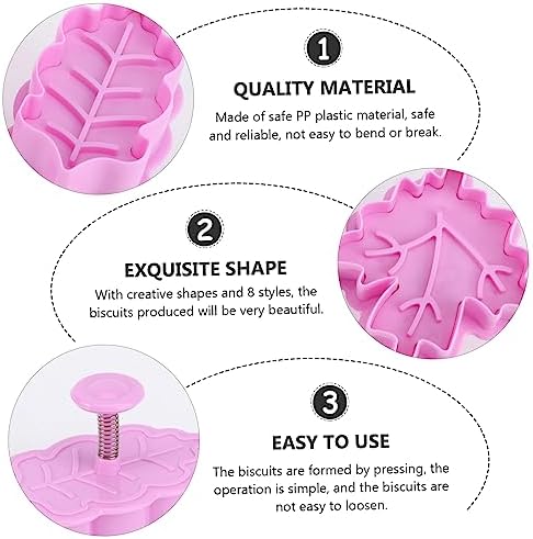 DECHOUS 2 Sets Cookie Cutters Baking Molds Kit Purple Plastic