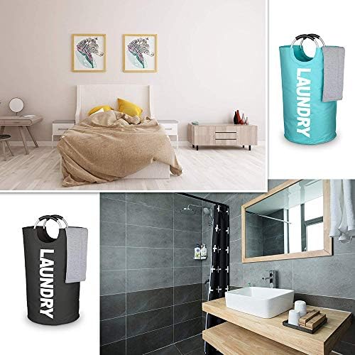 Mziart 90L Collapsible Laundry Hamper with Alloy Handles 1