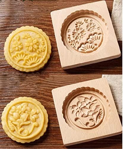 SNOOSZ Wooden Cookie Mold Daisy Gardenia Shape 1