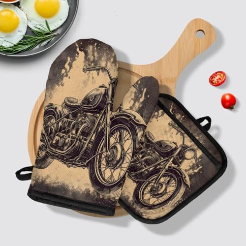 Piolysio 3-Pc Oven Mitts and Pot Holders Set