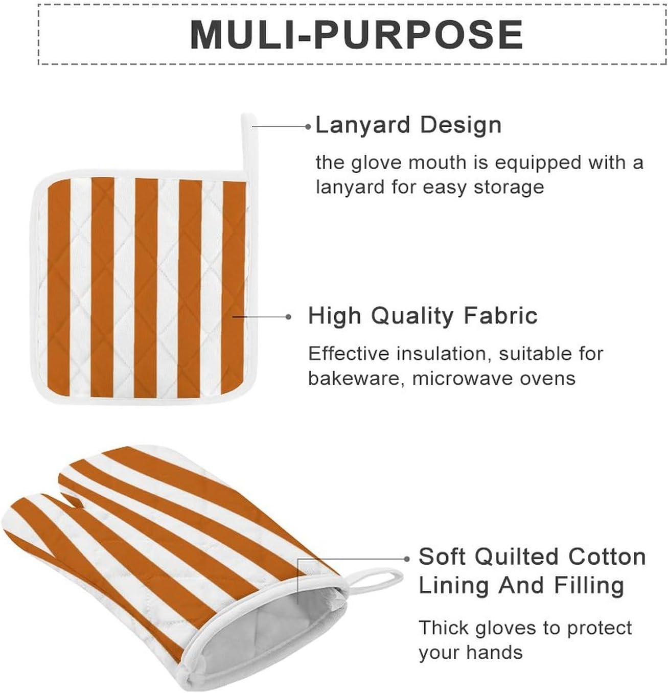 Curdesi 4PCS Oven Mitts and Pot Holders Set