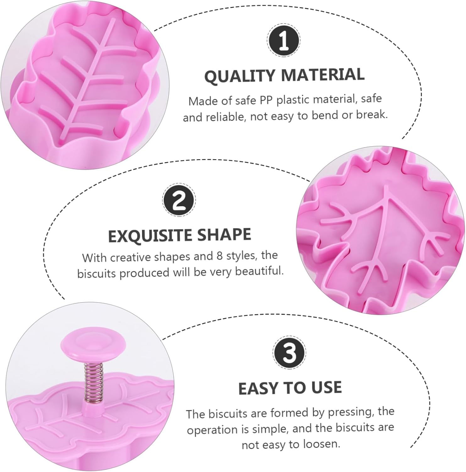 DECHOUS 2 Sets Cookie Cutters Baking Molds Kit Purple Plastic