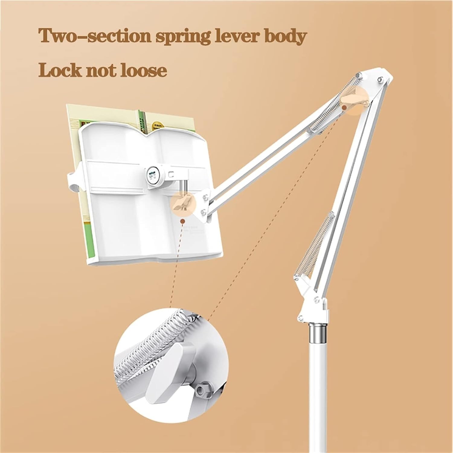 Adjustable Floor Book Stand with Swivel Joint