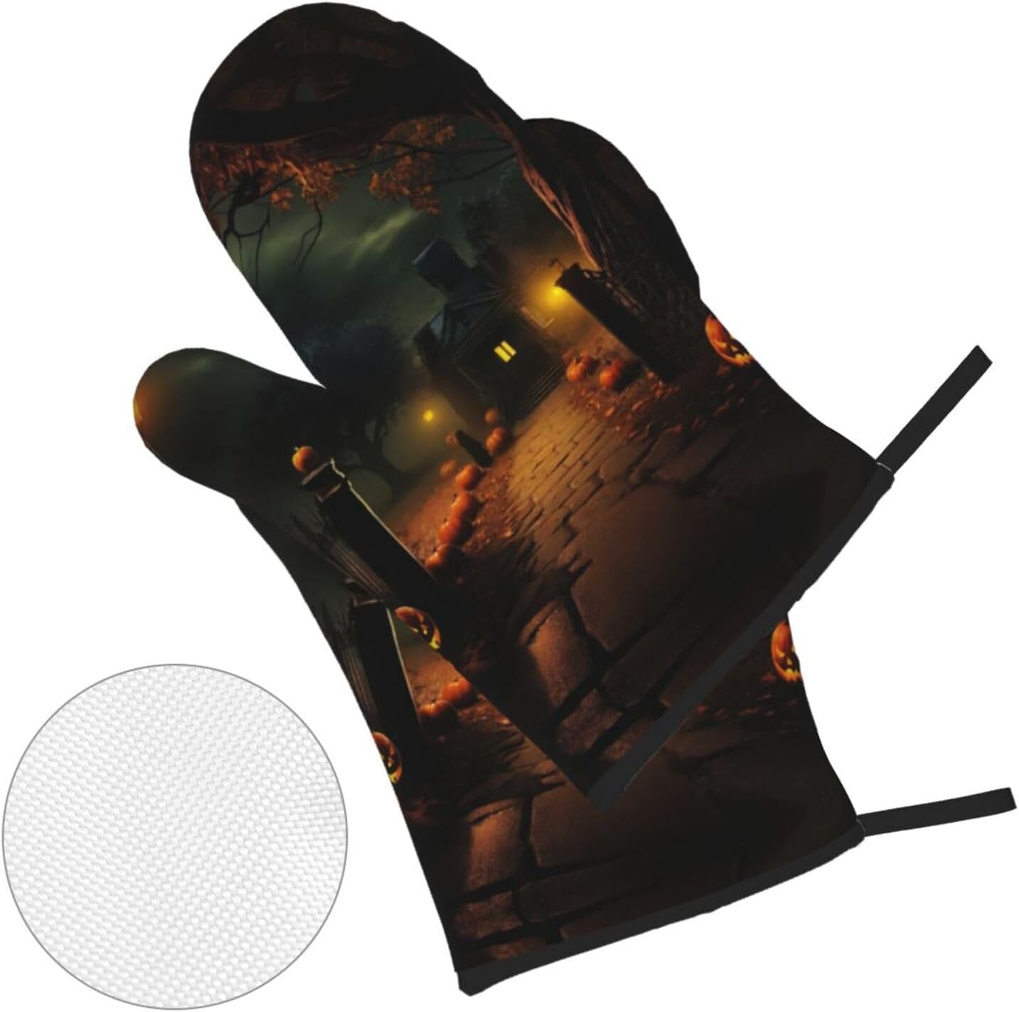 XTUAG Scary Halloween Oven Mitts 4 Pcs Set