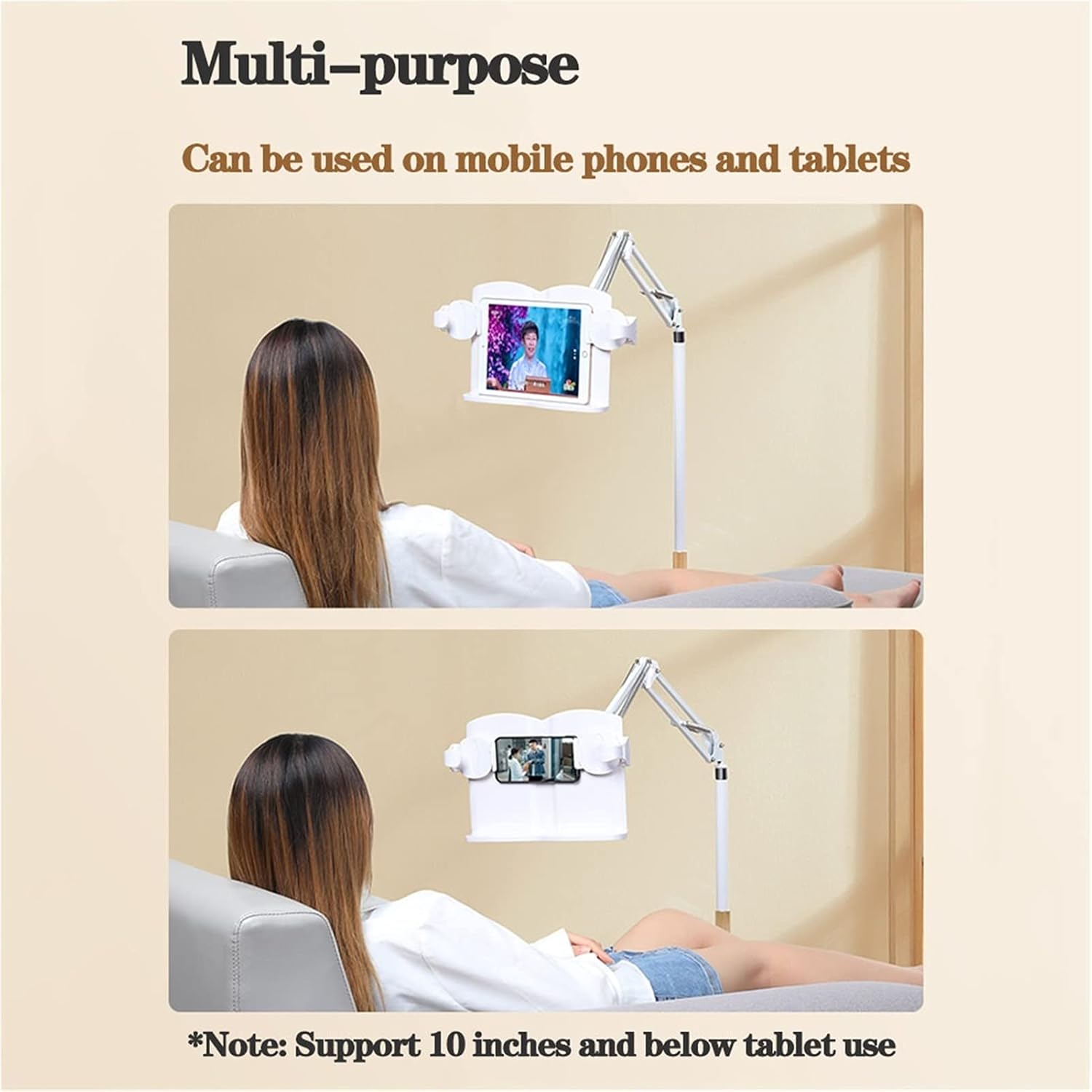 Adjustable Floor Stand for Reading Tablet and Phone